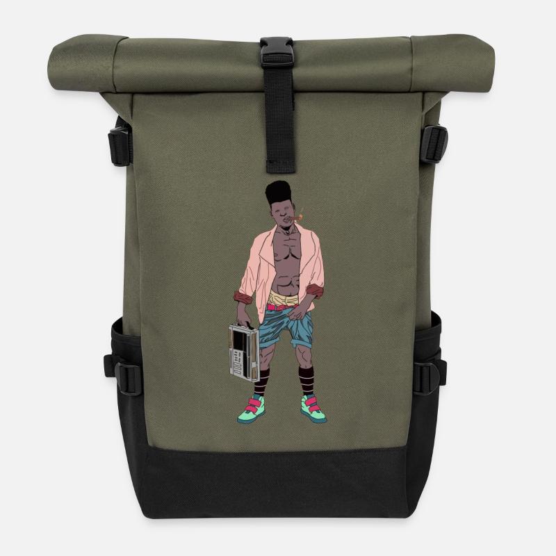 Mannequin - Sac à dos roll top - olive/noir