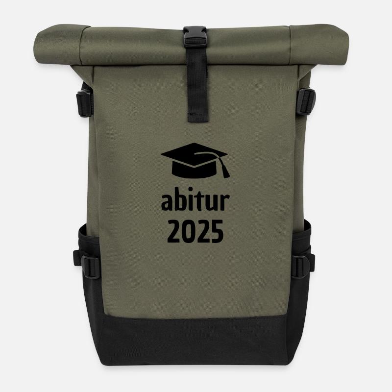 Abitur 2025 - Rolltop Rucksack - Olive/Schwarz