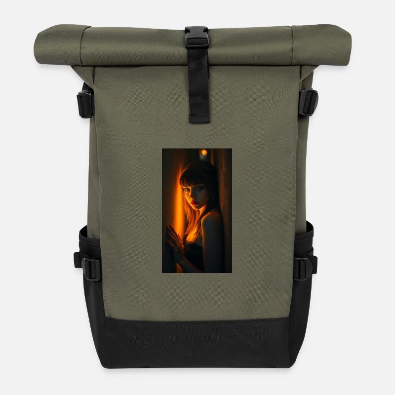 SWS MIDNIGHT - Roll Top Backpack - olive/black