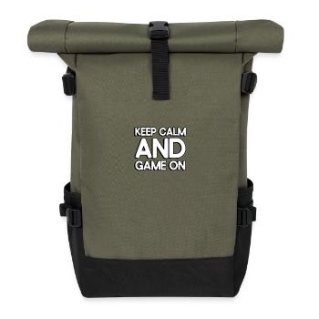 Restez calme et jouez - Sac à dos roll top - olive/noir - Devant