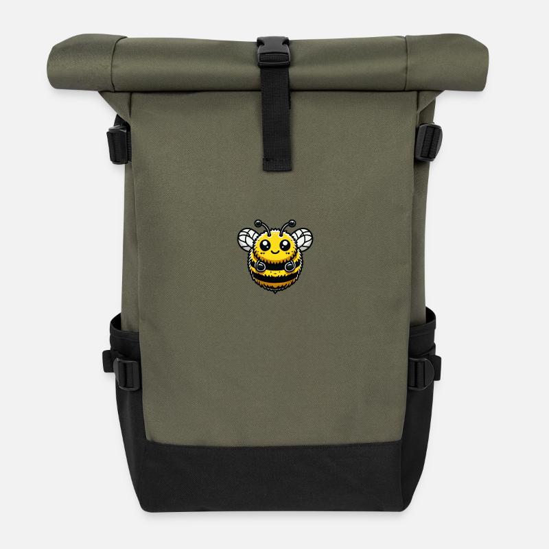 hummel biene - Rolltop Rucksack - Olive/Schwarz