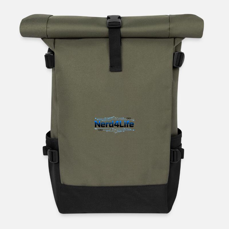 Nerd4Life Circuit Logo - Roll Top Backpack - olive/black