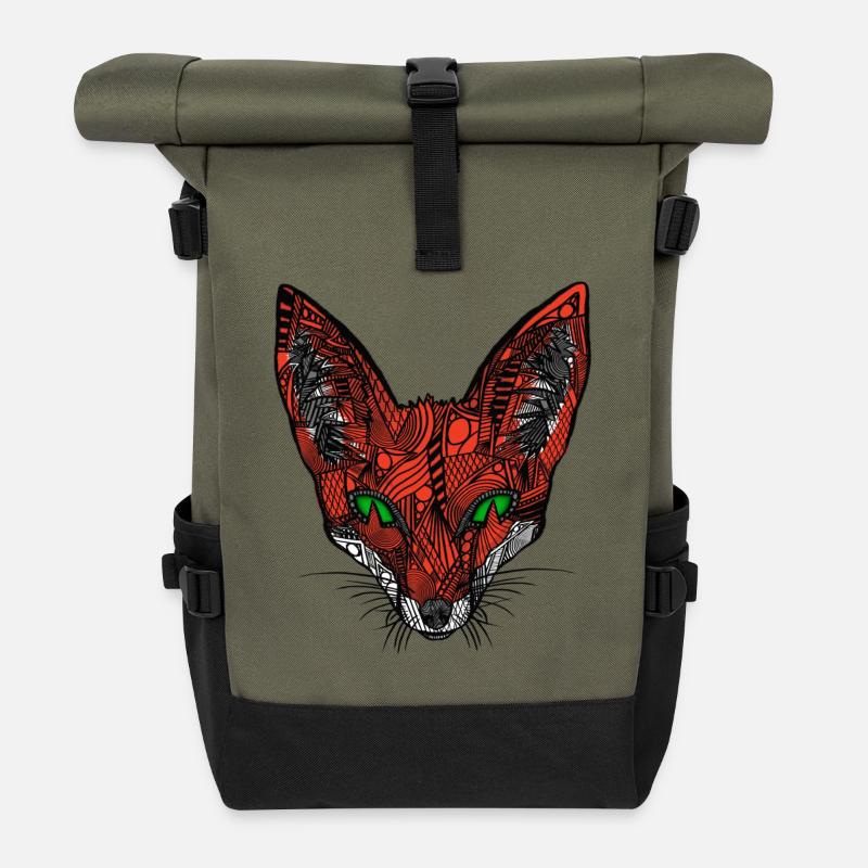 Fox - Roll Top Backpack - olive/black