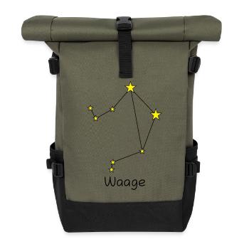 Sternzeichen Waage - Rolltop Rucksack - Olive/Schwarz - Vorne