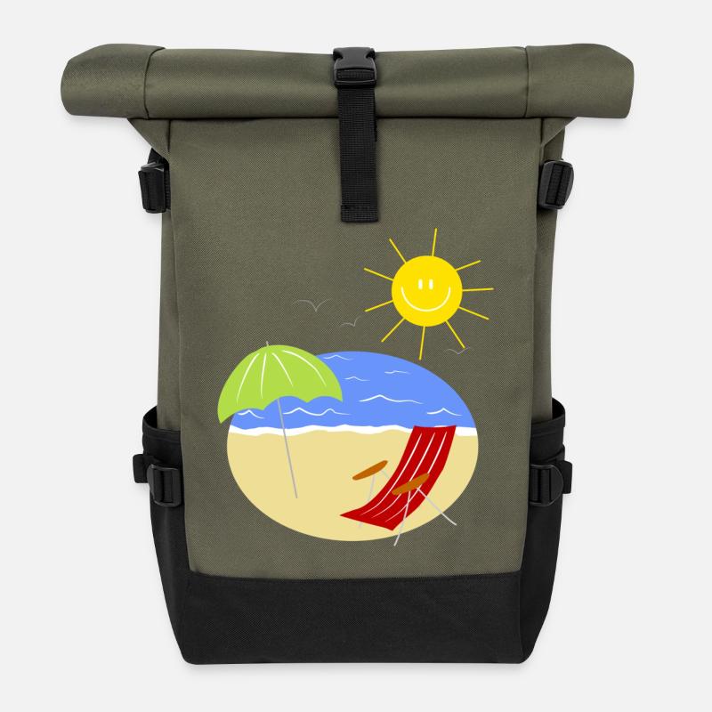 vacances - Sac à dos roll top - olive/noir