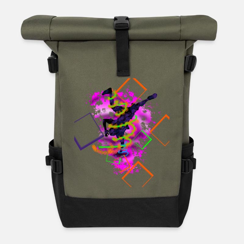Hip Hop - Rolltop Rucksack - Olive/Schwarz