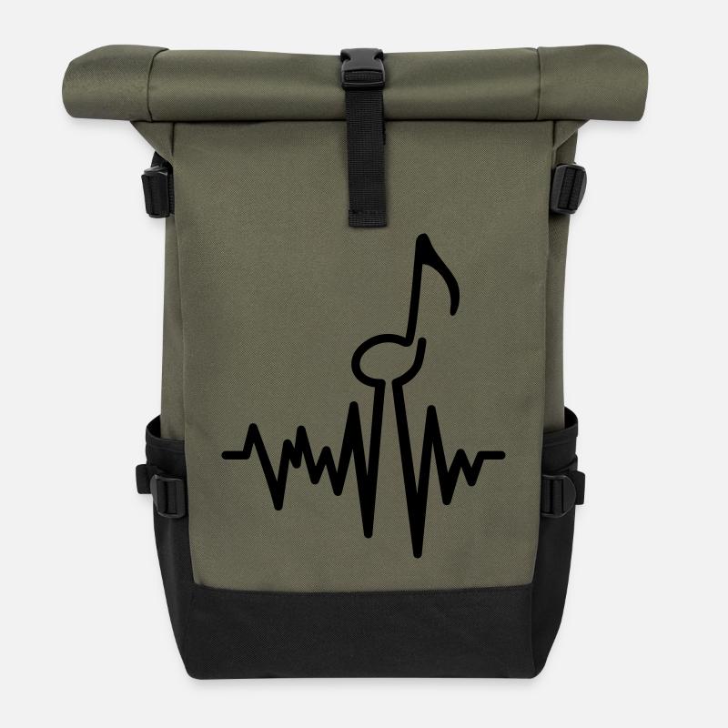 musik - Rolltop Rucksack - Olive/Schwarz