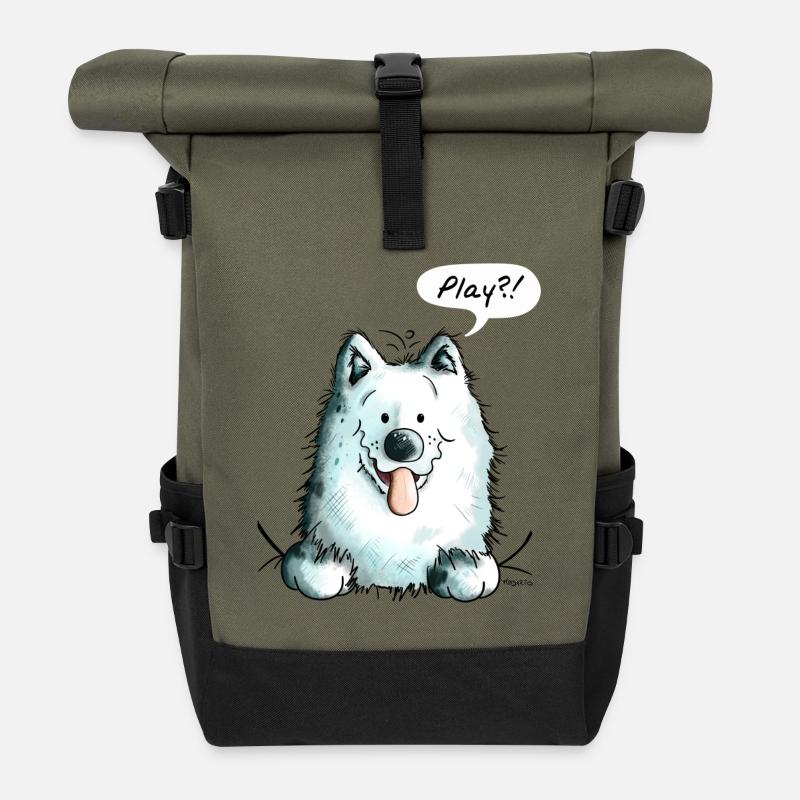 Samoyède Play - Samoyeds - Sabaka - Sobaka - Sac à dos roll top - olive/noir