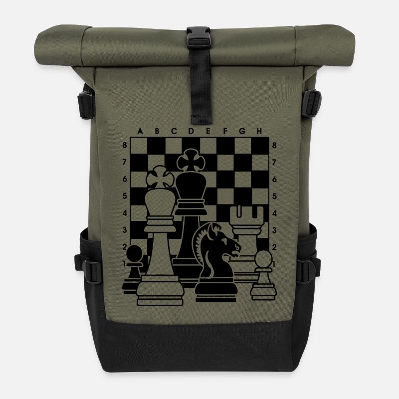 Schach - Rolltop Rucksack - Olive/Schwarz