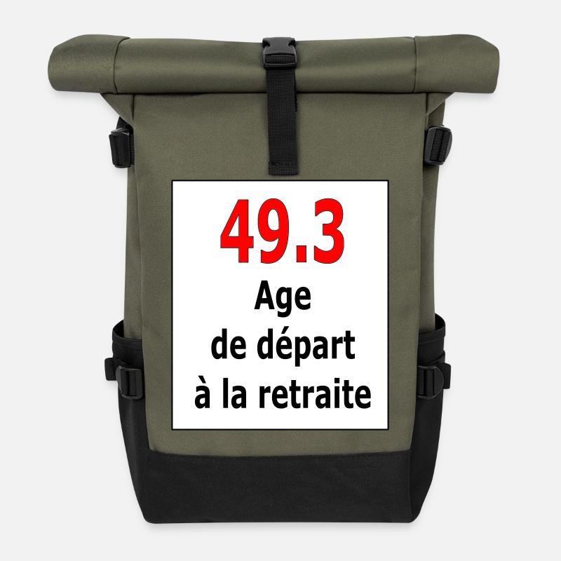 49.3 - Sac à dos roll top - olive/noir