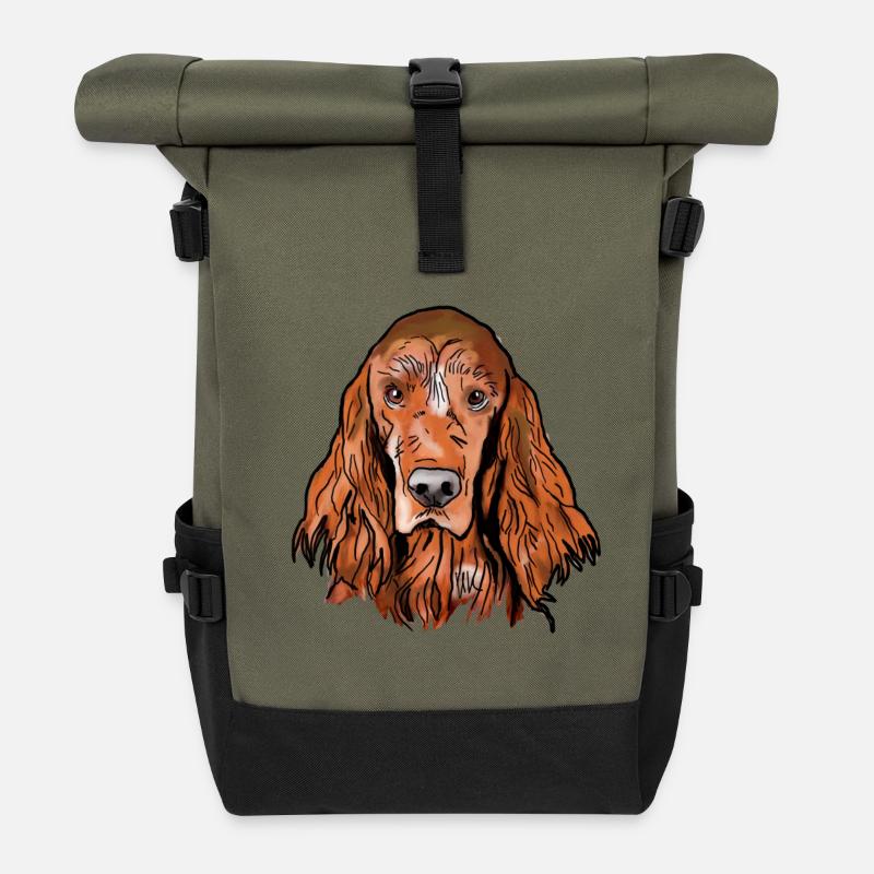 Irish Setter - Rolltop Rucksack - Olive/Schwarz