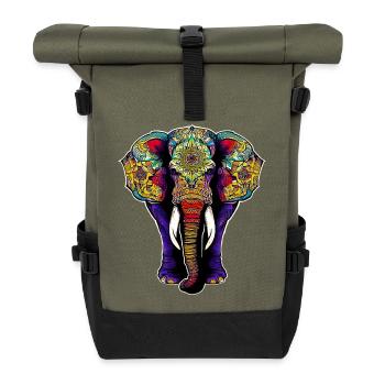 Elephant - Roll Top Backpack - olive/black - Front