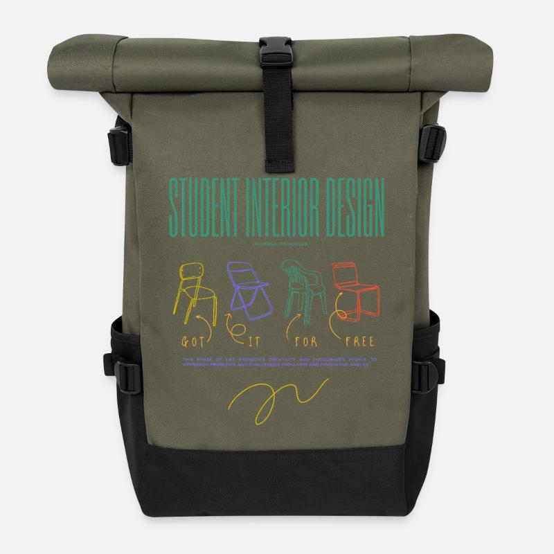 Principes de design d’intérieur pour les étudiants | gratuitement - Sac à dos roll top - olive/noir