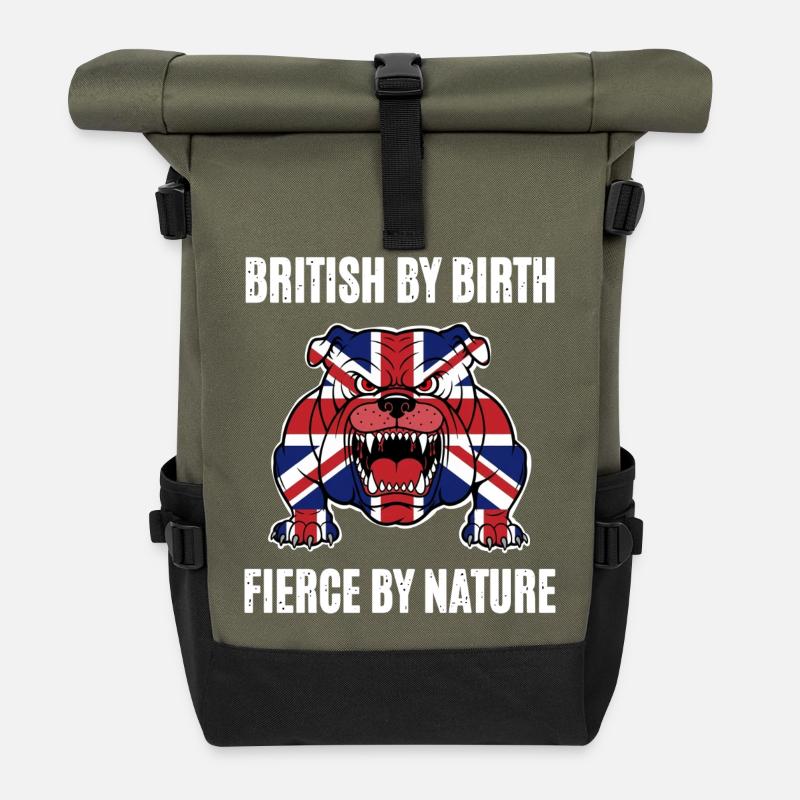 British Bulldog - Roll Top Backpack - olive/black