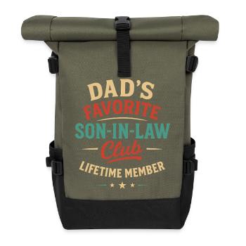 Son In Law Retro Funny Family Humor - Roll Top Backpack - olive/black - Front