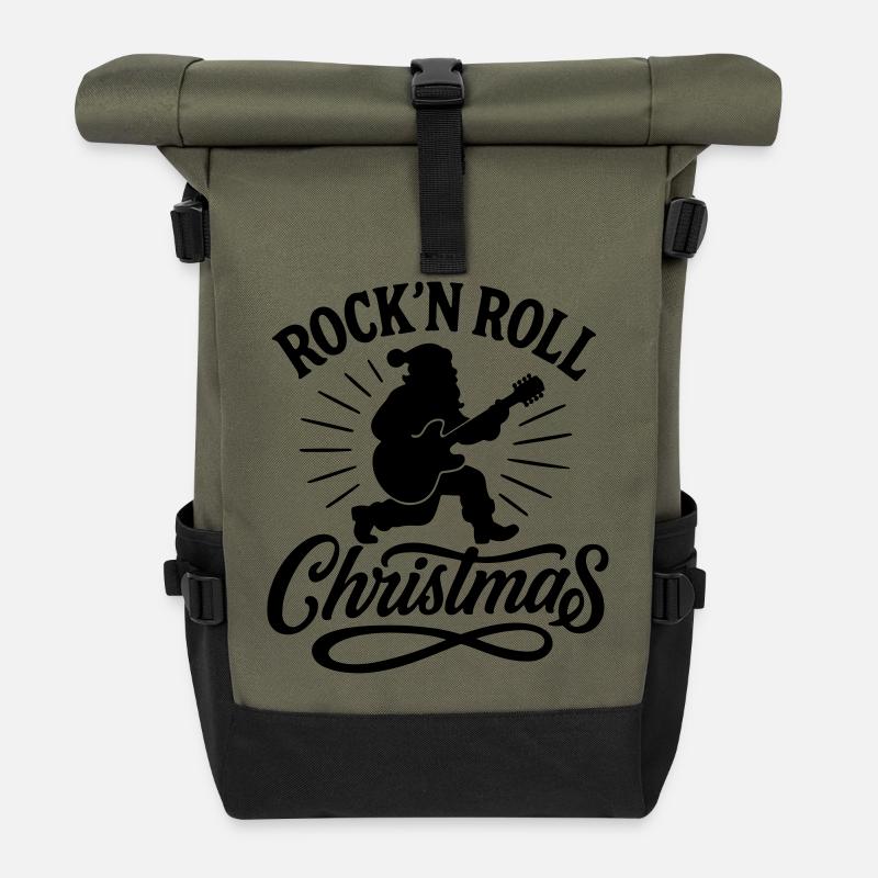 Noël à Noël weihnachten rock’n roll Santa - Sac à dos roll top - olive/noir