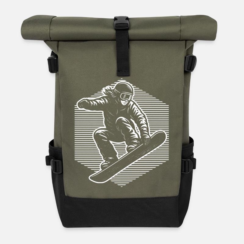 Snowboard Fokus pur - Rolltop Rucksack - Olive/Schwarz