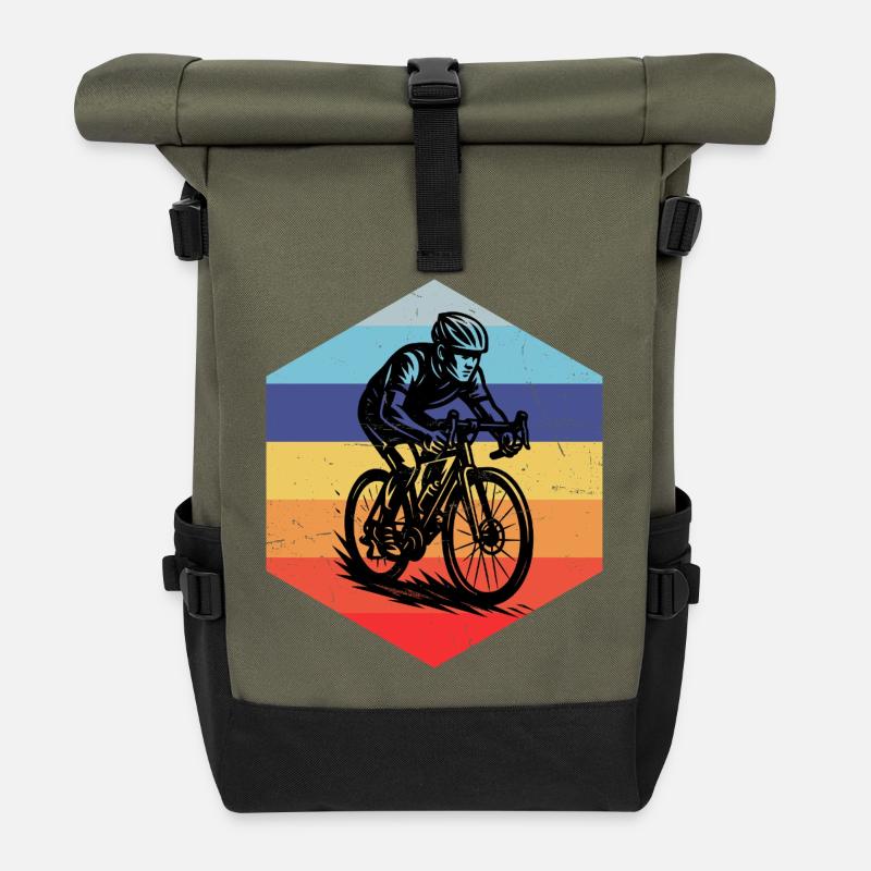 Road bike style for every occasion - Roll Top Backpack - olive/black