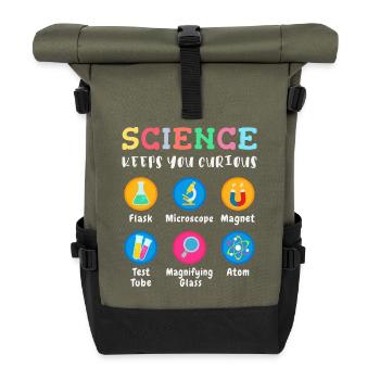 La science suscite la curiosité - Sac à dos roll top - olive/noir - Devant