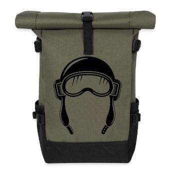 Aviator hood - Roll Top Backpack - olive/black - Front