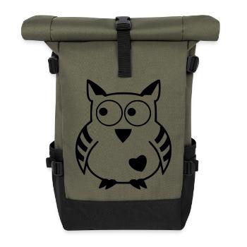 Moon Owl - Les produits célestes originaux - Sac à dos roll top - olive/noir - Devant