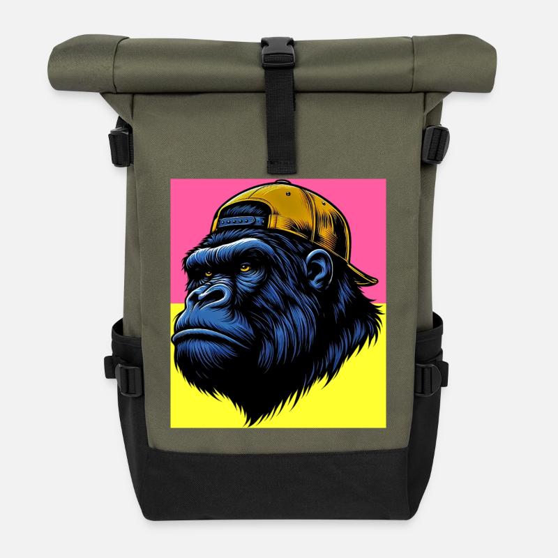 gorilla - Roll Top Backpack - olive/black