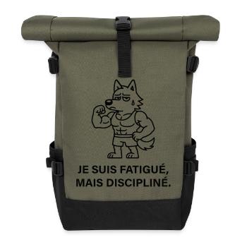 Loup Musclé Fatigué mais Discipliné - Sac à dos roll top - olive/noir - Devant