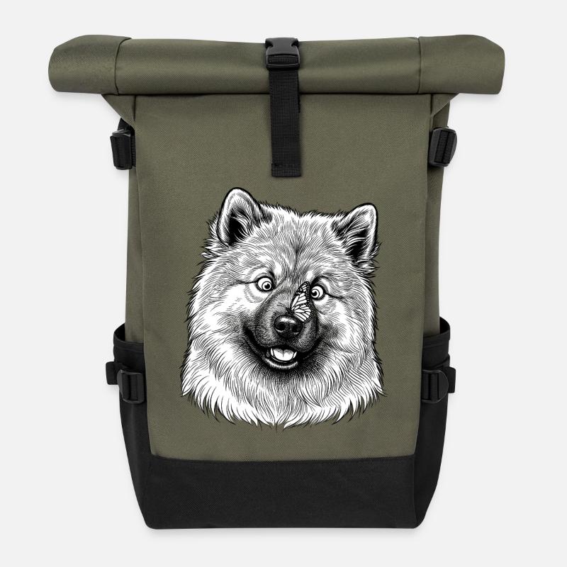 Eurasier | Butterfly - Rolltop Rucksack - Olive/Schwarz