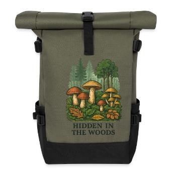 Forest Mushrooms Secret - Roll Top Backpack - olive/black - Front