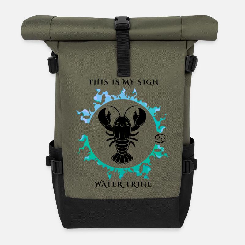 Mon signe est Cancer - Sac à dos roll top - olive/noir