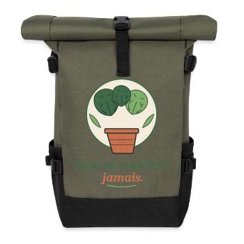 Trop de plantes jamais - Sac à dos roll top - olive/noir - Devant