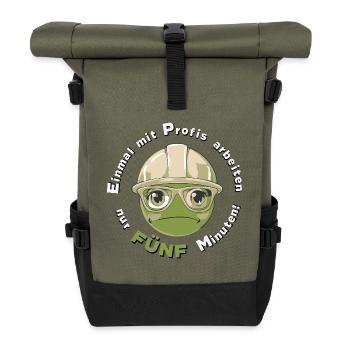 Travaillez avec des professionnels une fois, en seulement cinq minutes -Vert - Sac à dos roll top - olive/noir - Devant