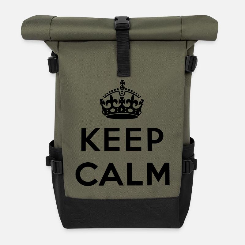 Keep Calm - Rolltop Rucksack - Olive/Schwarz