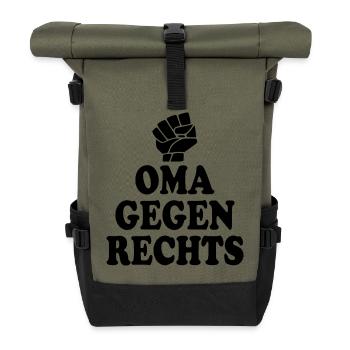 Oma gegen rechts - Rolltop Rucksack - Olive/Schwarz - Vorne