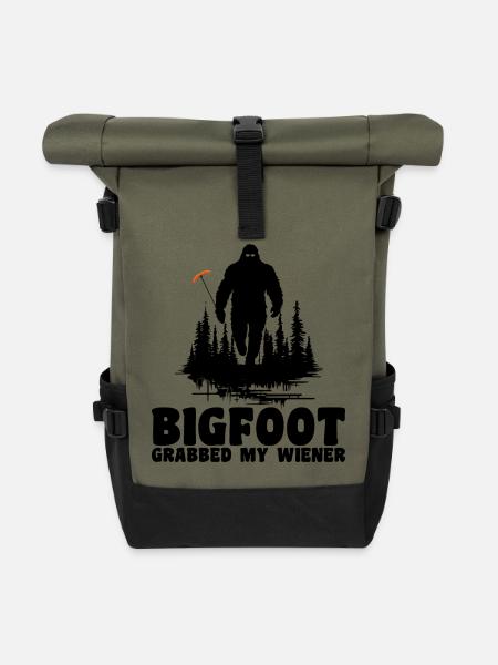 Bigfoot Schnappte Sich Meinen Wiener, Lustig - Rolltop Rucksack - Olive/Schwarz