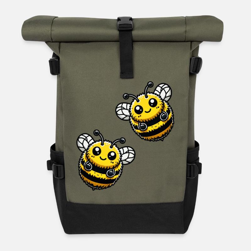 hummel biene 2 - Rolltop Rucksack - Olive/Schwarz