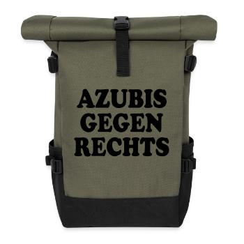 Azubis gegen rechts - Rolltop Rucksack - Olive/Schwarz - Vorne