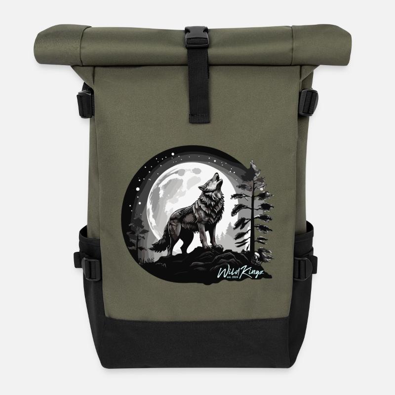 Vollmond - Rolltop Rucksack - Olive/Schwarz