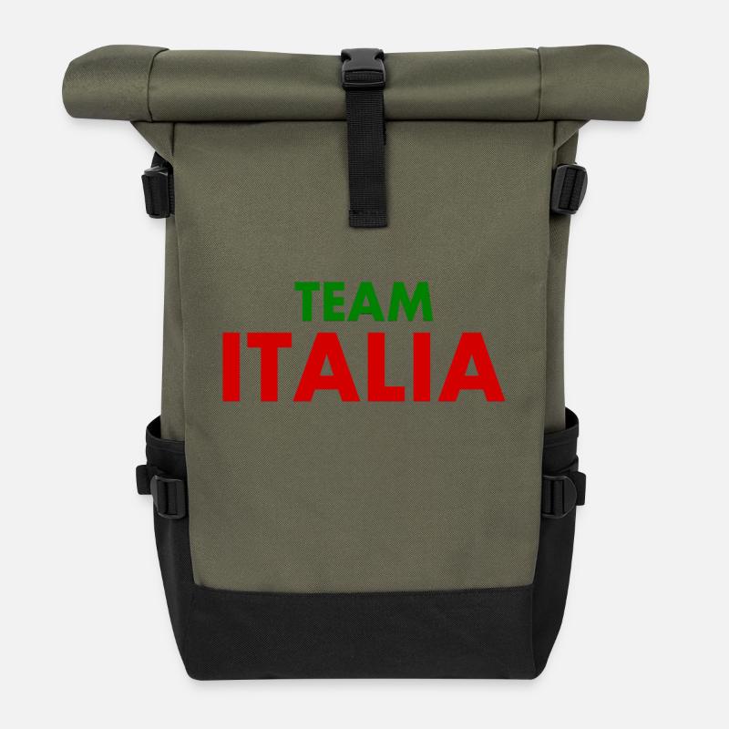 Team italia - Roll Top Backpack - olive/black