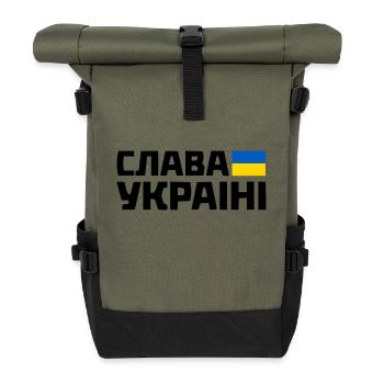 Slava ukraini - Rolltop Rucksack - Olive/Schwarz - Vorne