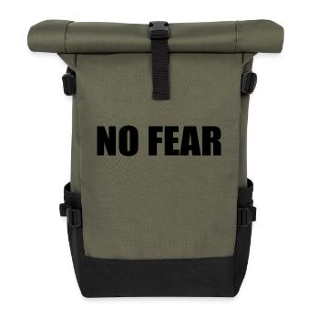No fear - Roll Top Backpack - olive/black - Front