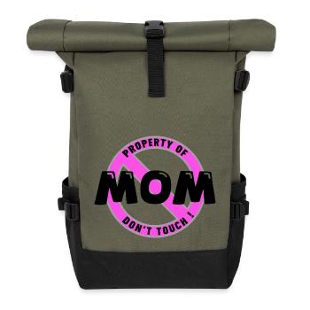 Propriété de maman, noir .En - Sac à dos roll top - olive/noir - Devant