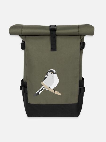 Schwanzmeise - Rolltop Rucksack - Olive/Schwarz