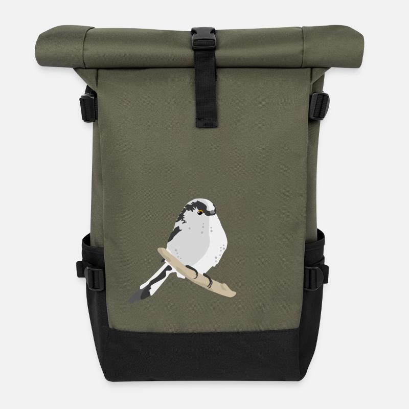 Schwanzmeise - Rolltop Rucksack - Olive/Schwarz
