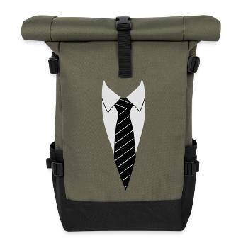 Suit / Necktie - Roll Top Backpack - olive/black - Front