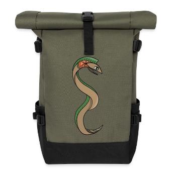 Un serpent aux dents acérées - Sac à dos roll top - olive/noir - Devant