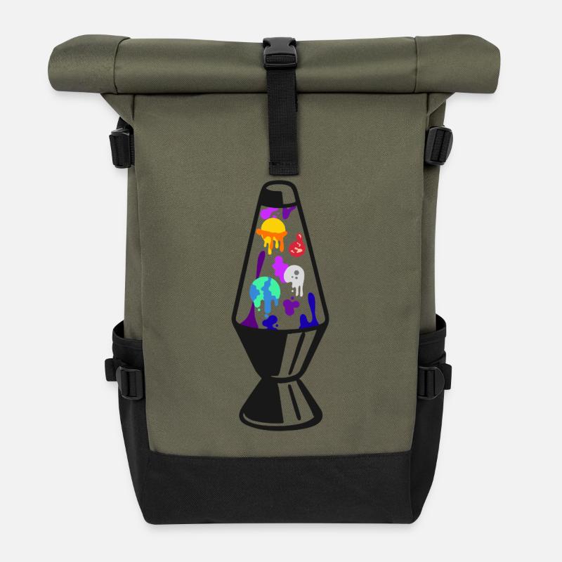 Universe Lavalamp Universum Lavalampe - Rolltop Rucksack - Olive/Schwarz