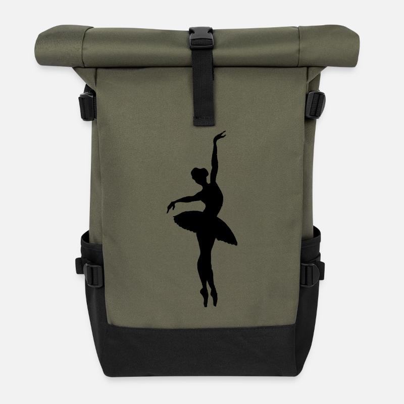 dancer silhouette - Rolltop Rucksack - Olive/Schwarz