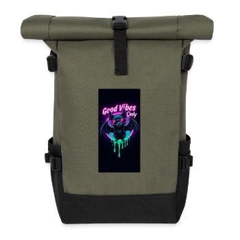 Neon Bat - Rolltop Rucksack - Olive/Schwarz - Vorne