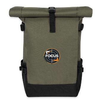 Fokus Zielkreis Logo - Rolltop Rucksack - Olive/Schwarz - Vorne